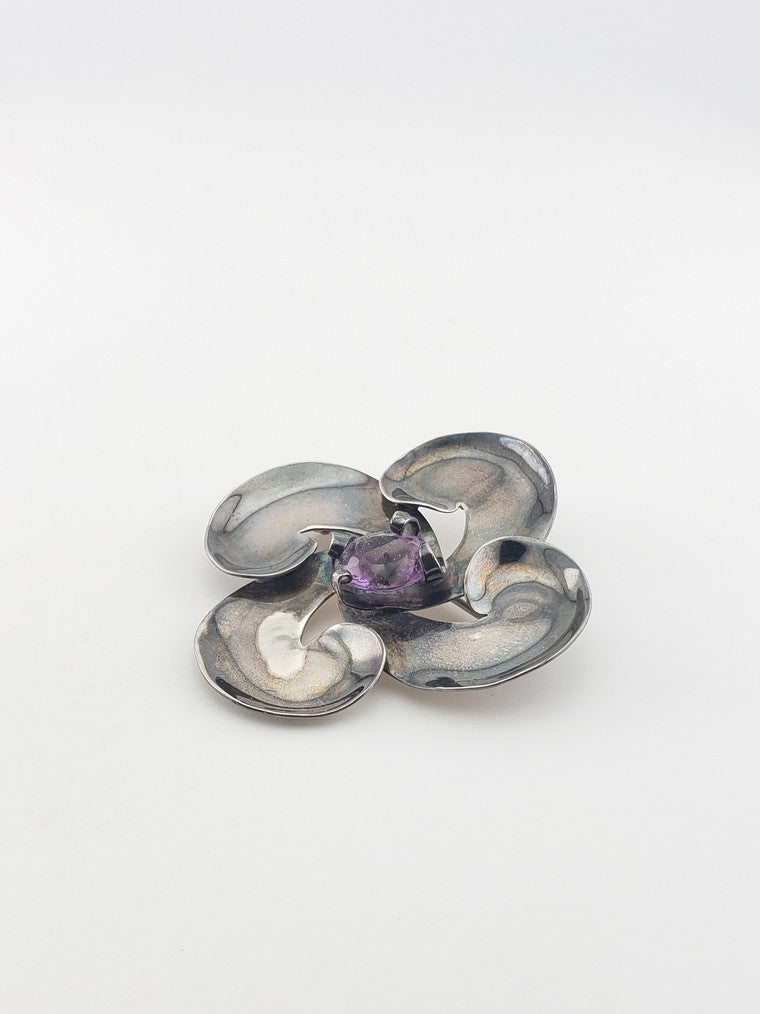 SS Amethyst Pendant/Pin