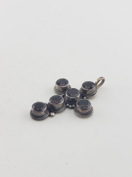 SS Garnet Cross Pendant #6
