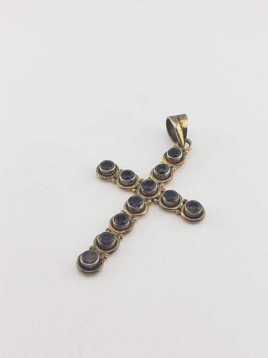 Silver Topaz Cross Pendant