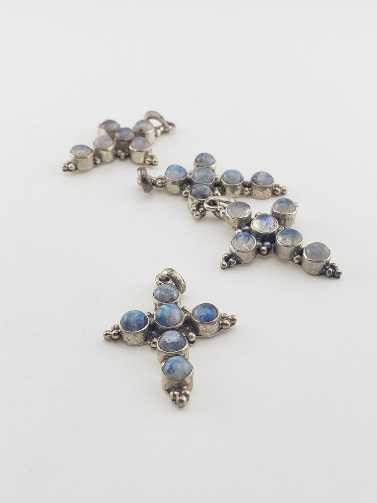 SS Moonstone Cross Pendant #1