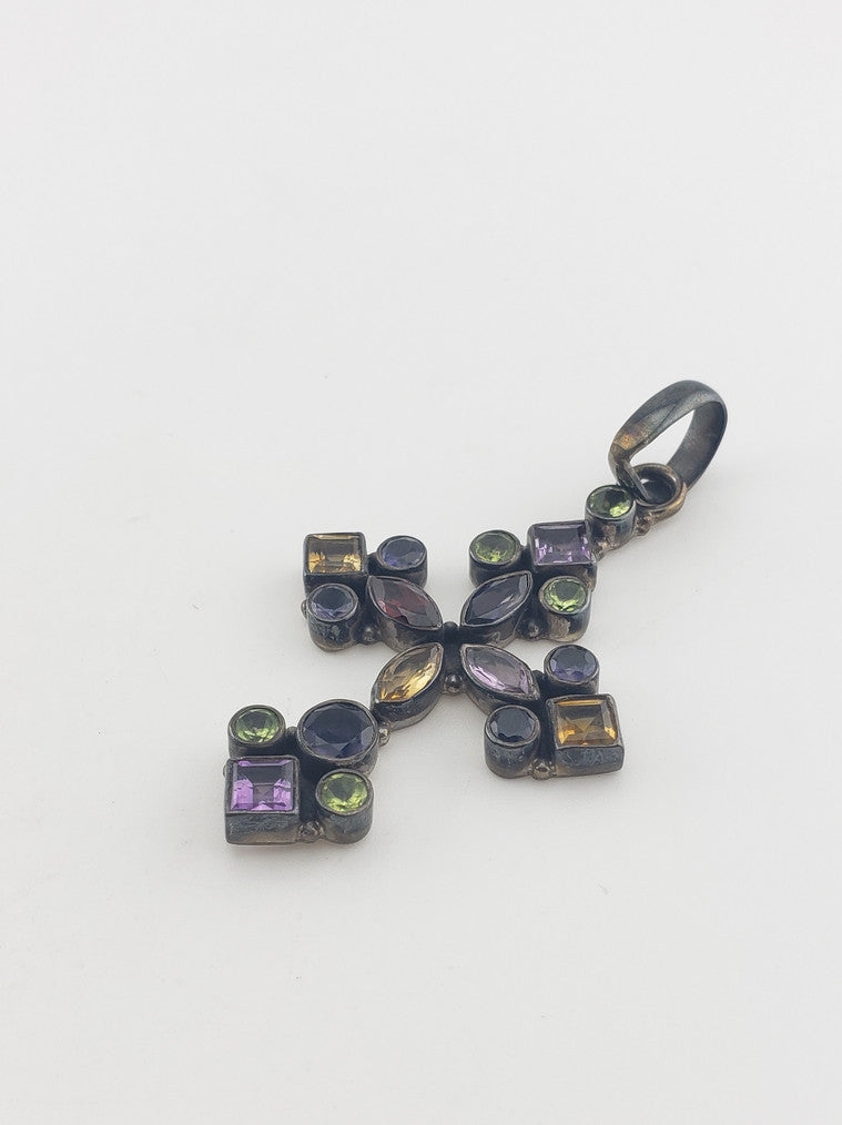 SS Cubic Zirconia Cross Pendant