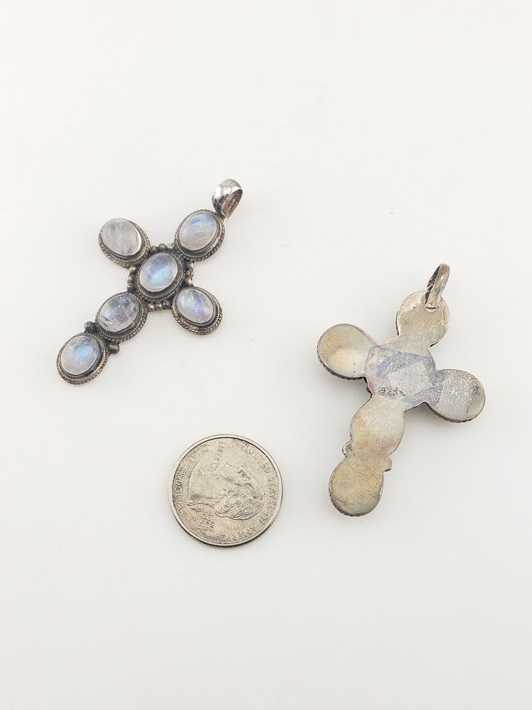 SS Moonstone Cross Pendant #3