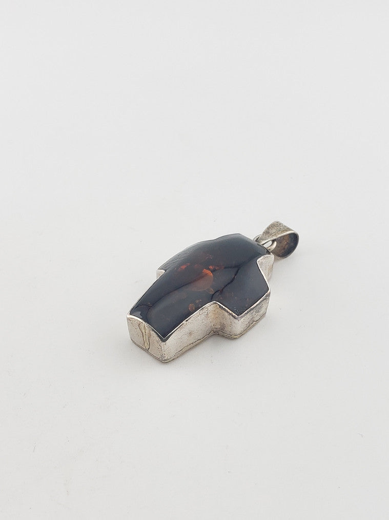 SS Amber Cross Pendant #3