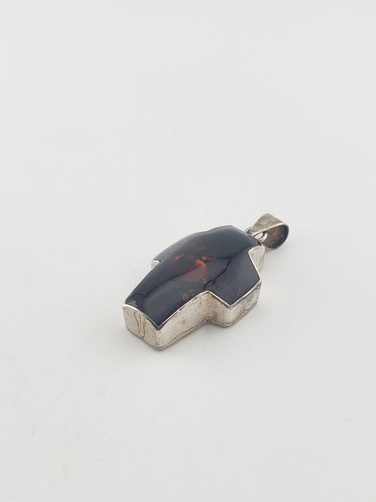 SS Amber Cross Pendant #3