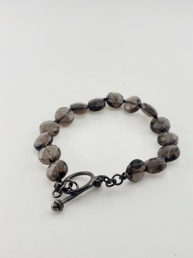 Smokey Quartz Bracelet w/ SS Toggle