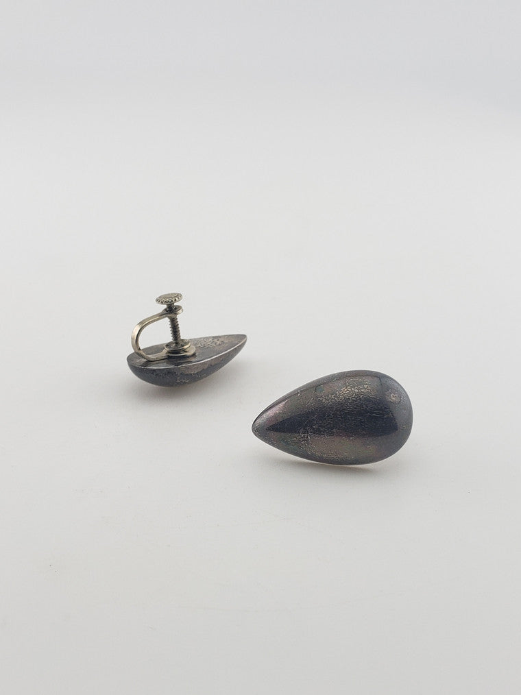 SS Puffed Teardrop Earrings