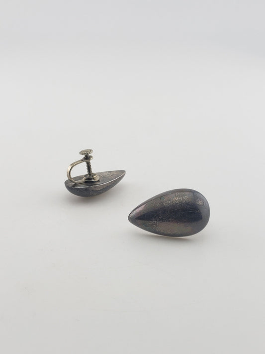 SS Puffed Teardrop Earrings