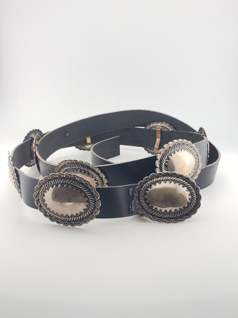 Sterling Black Leather Belt