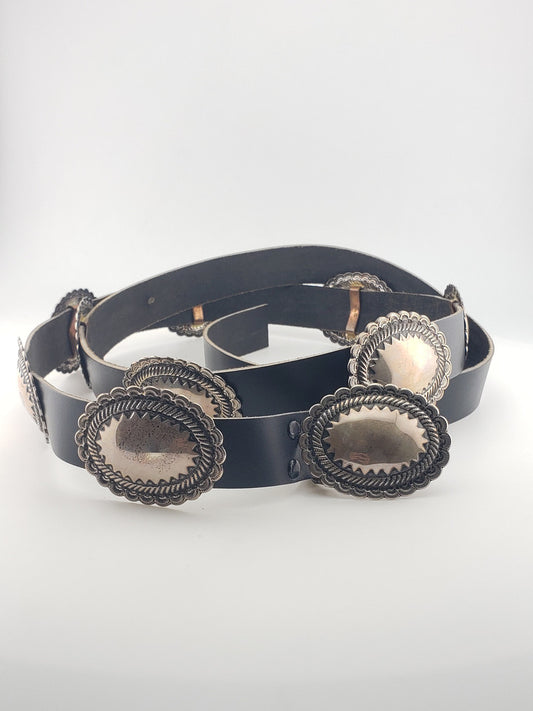Sterling Black Leather Belt