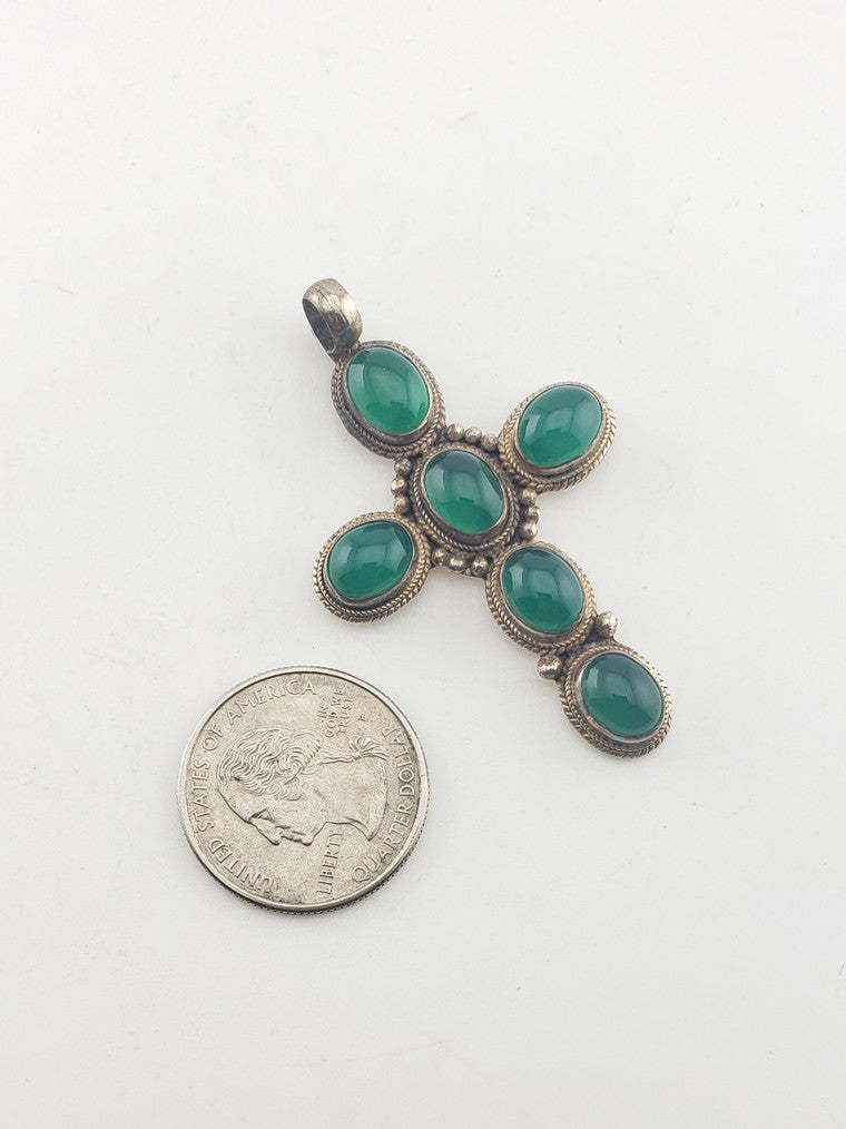 SS Green Chalcedon Pendant