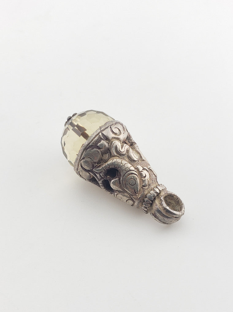 SS Tibet Faceted Quartz Pendant