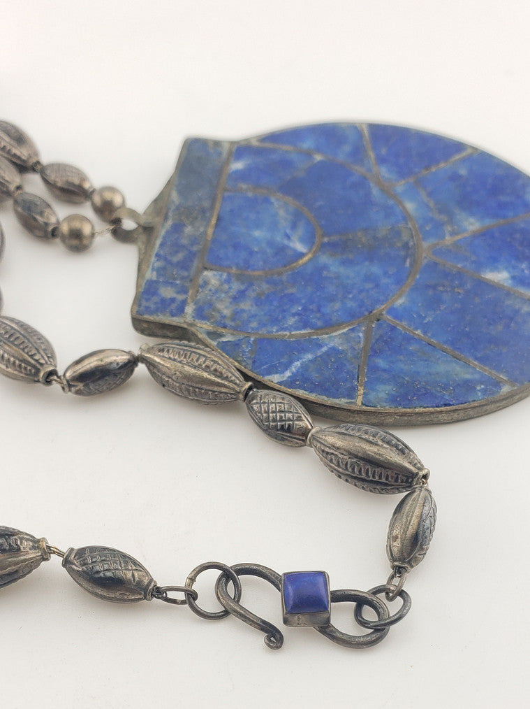 SS Bead w/ Lapis Pendant