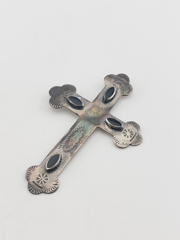 SS Onyx Cross Pendant