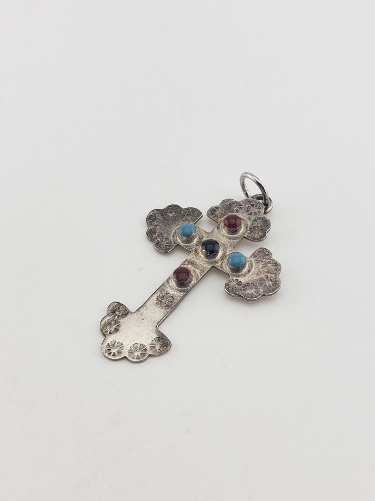 SS Cross w/ Enamel Pendant
