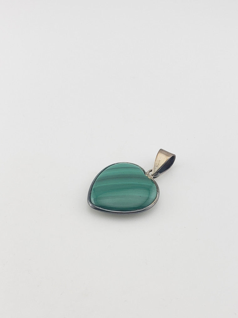 SS Malachite Heart Pendant