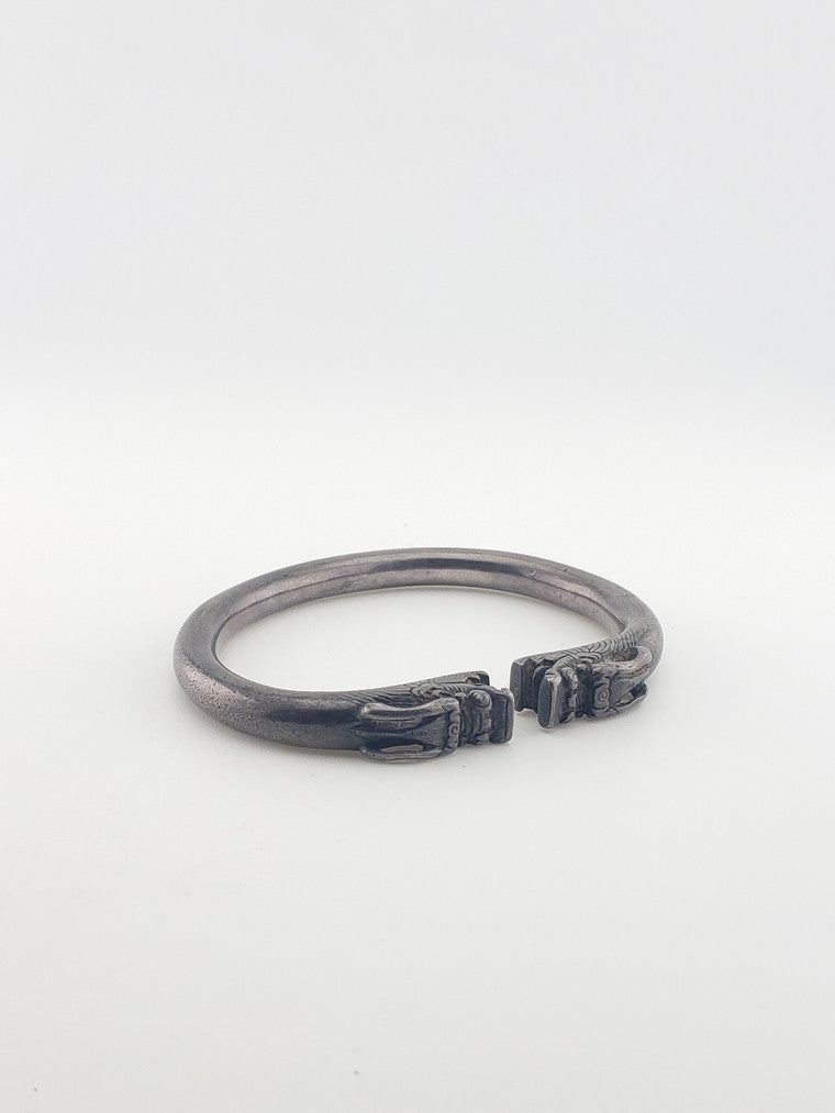SS Antique Double Dragon Bracelet