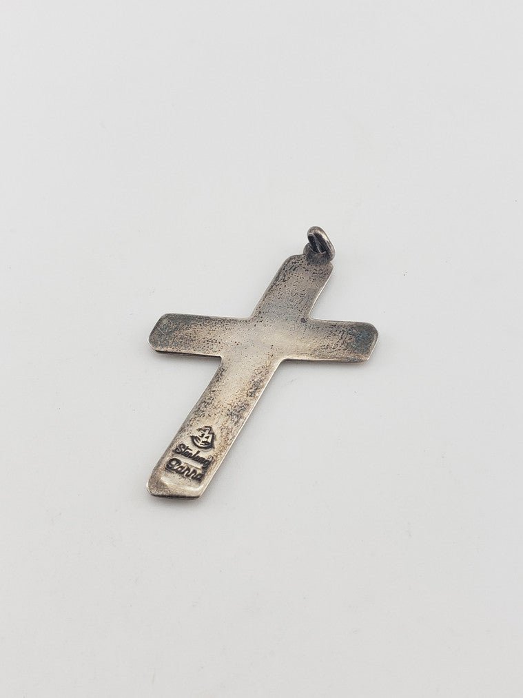 SS Abalone Cross Pendant