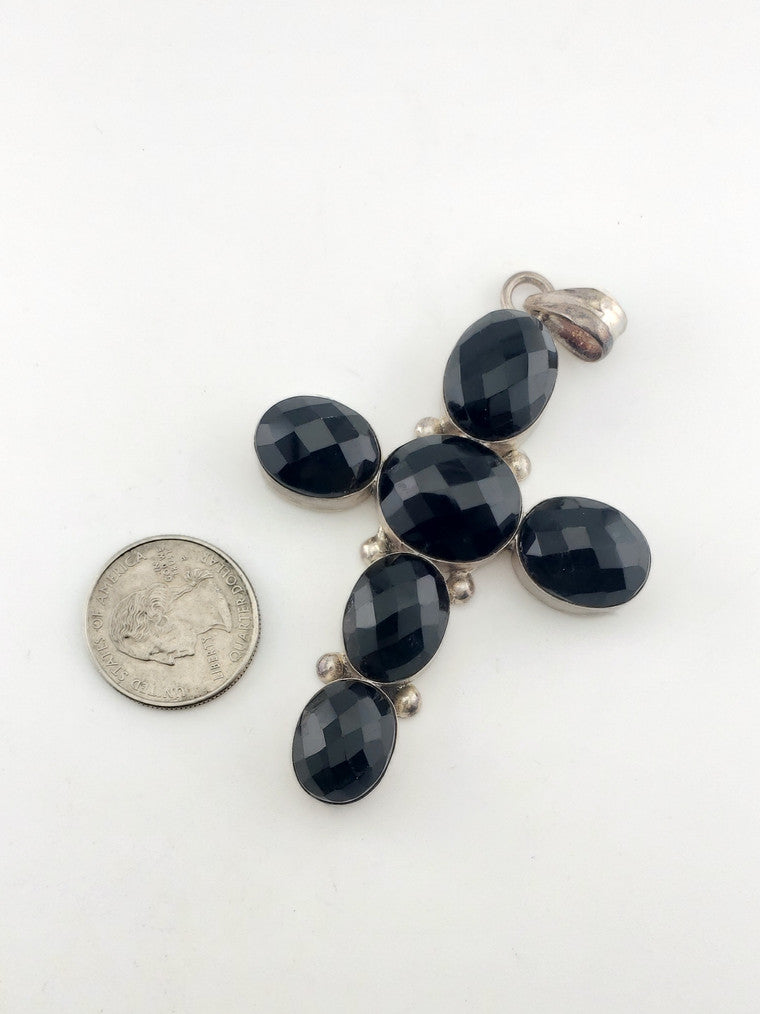 SS Onyx Cross Pendant #1