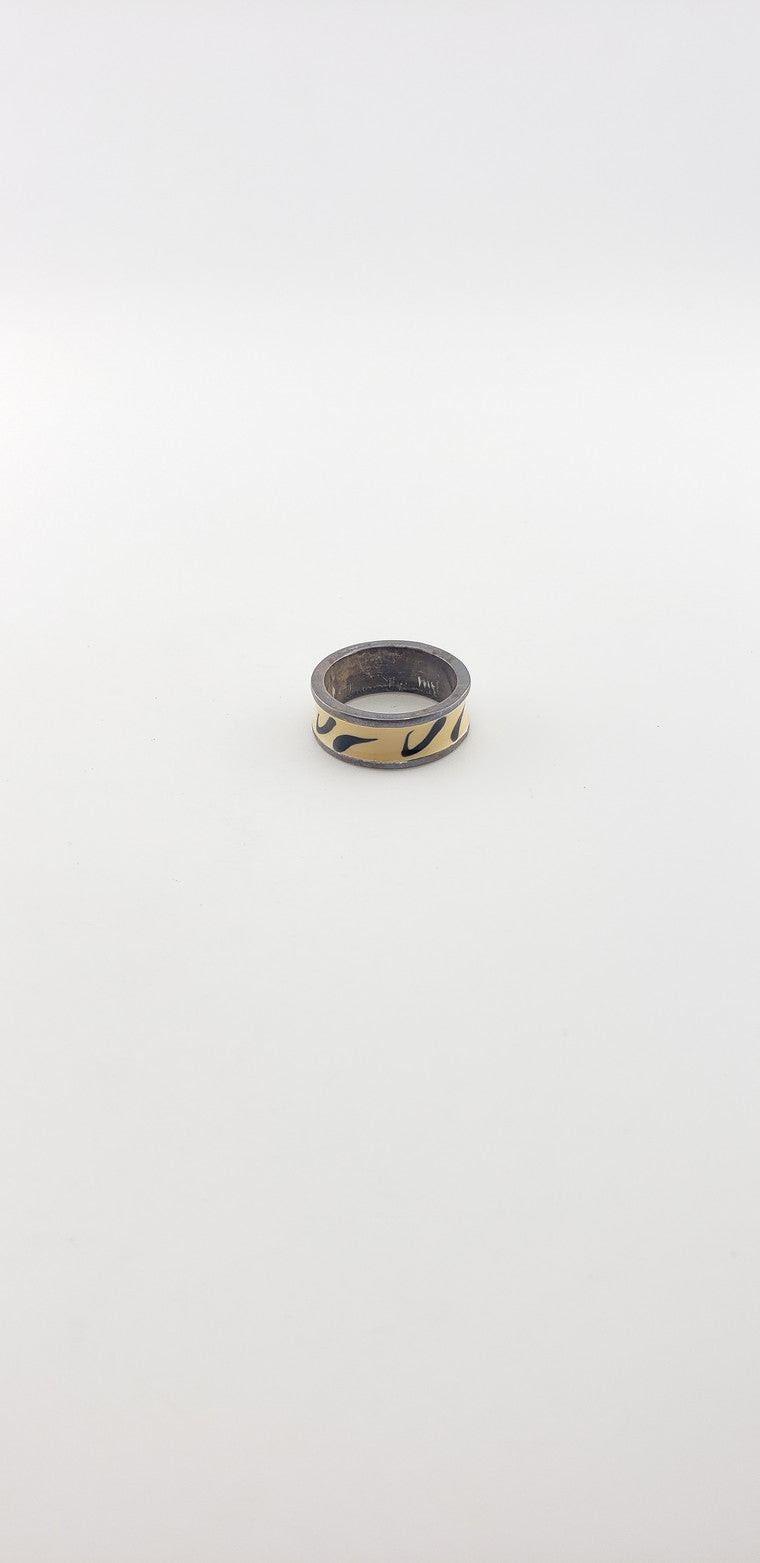 Silver Enamel Band