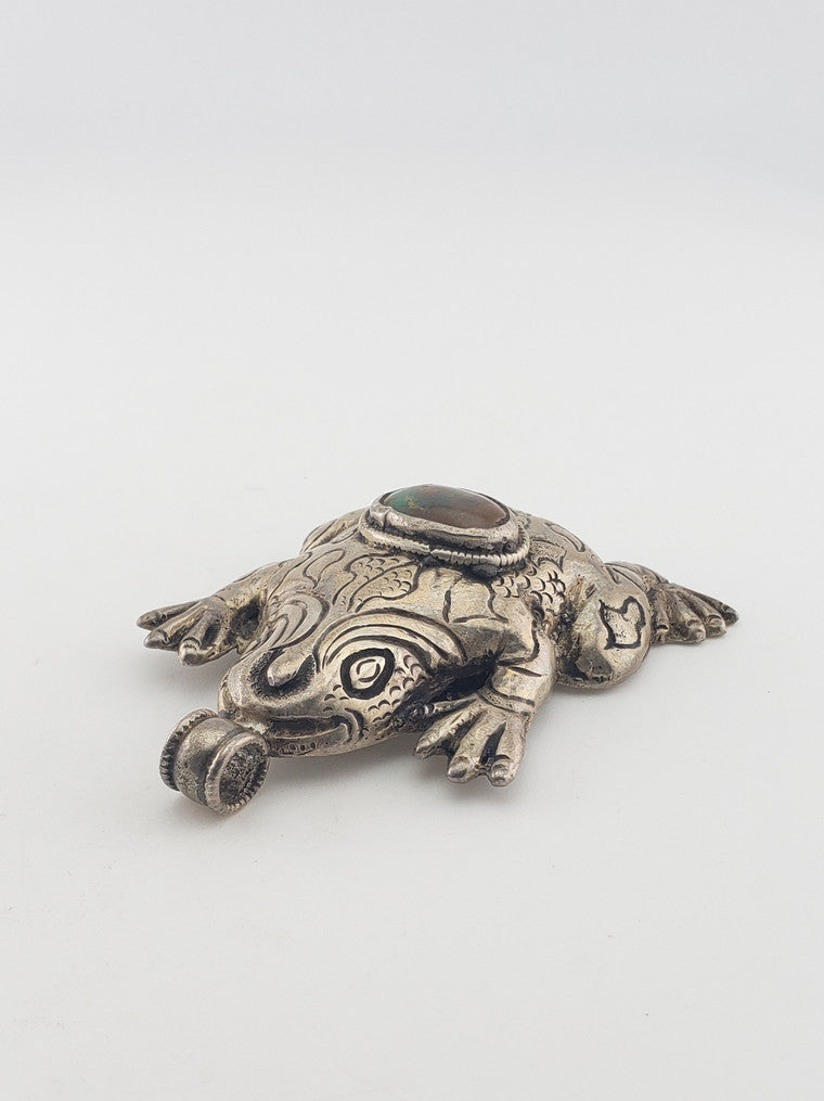 SS Tibet Frog w/ Turquoise Pendant