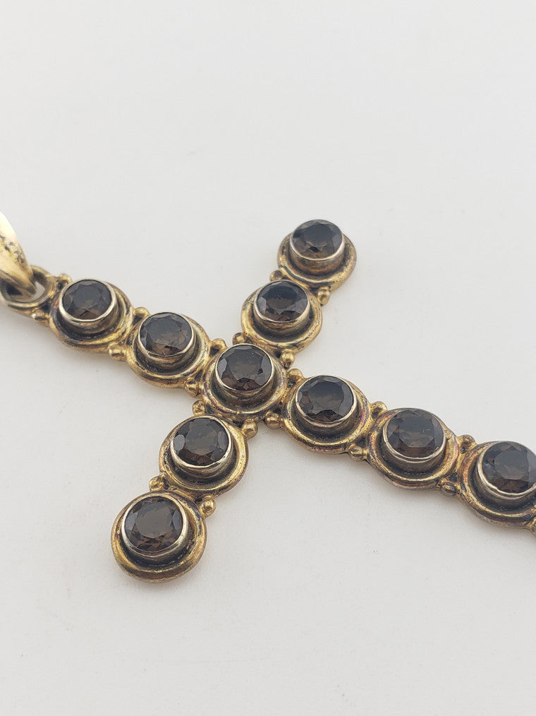 Silver Topaz Cross Pendant