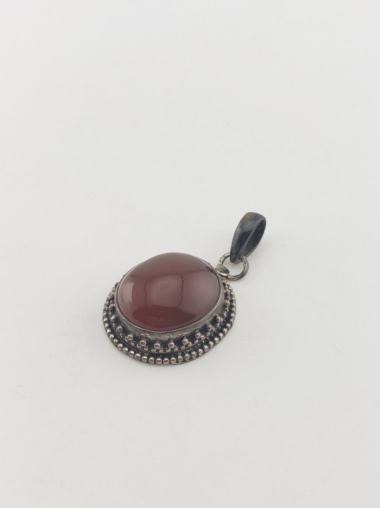 SS Carnelian Knob Pendant