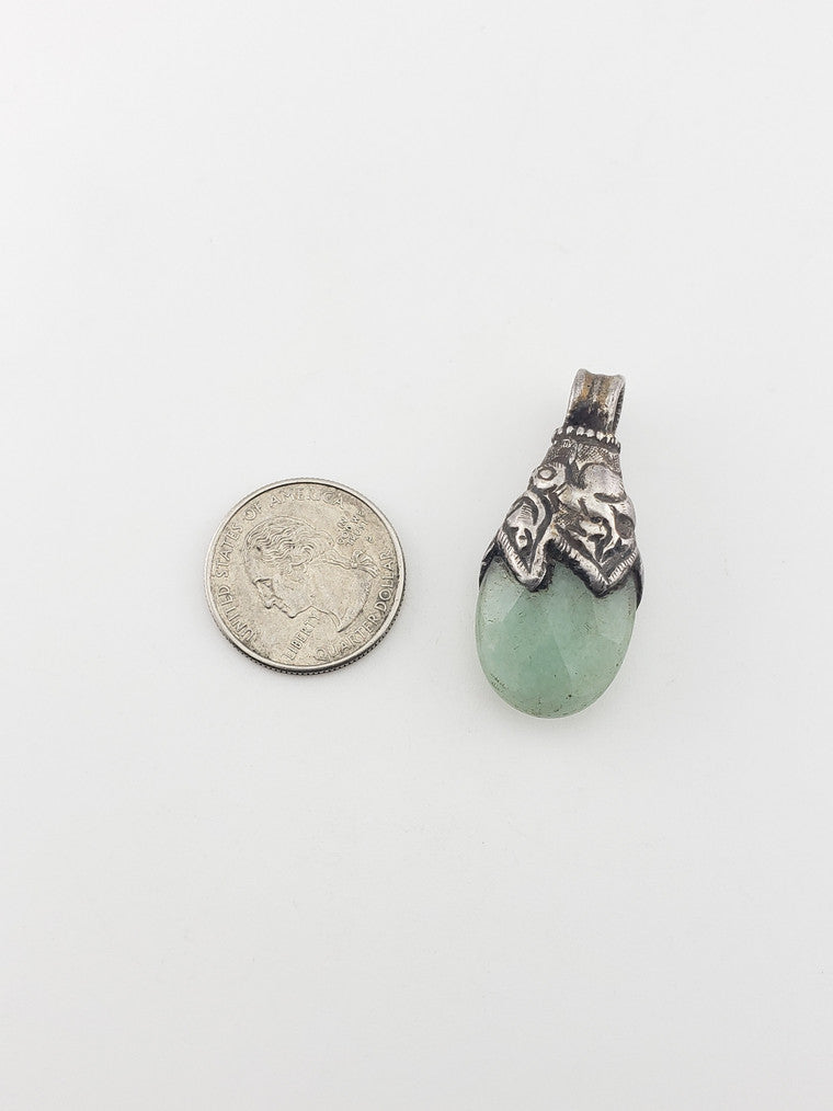 SS Faceted Blue Chalcedony Pendant
