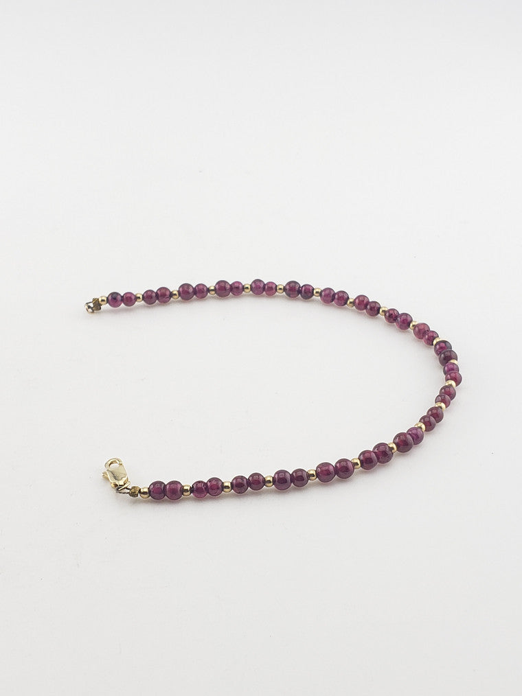 Synthetic Ruby Beaded Bracelet