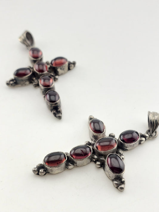 SS Garnet Cross Pendant #4