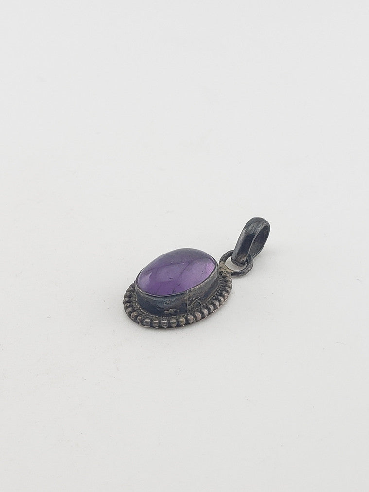 SS Cabochon Amethyst Pendant