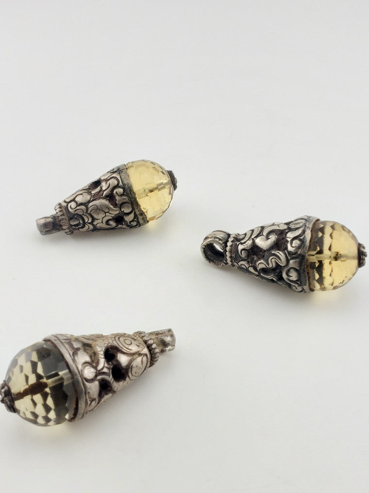 SS Tibet Faceted Quartz Pendant