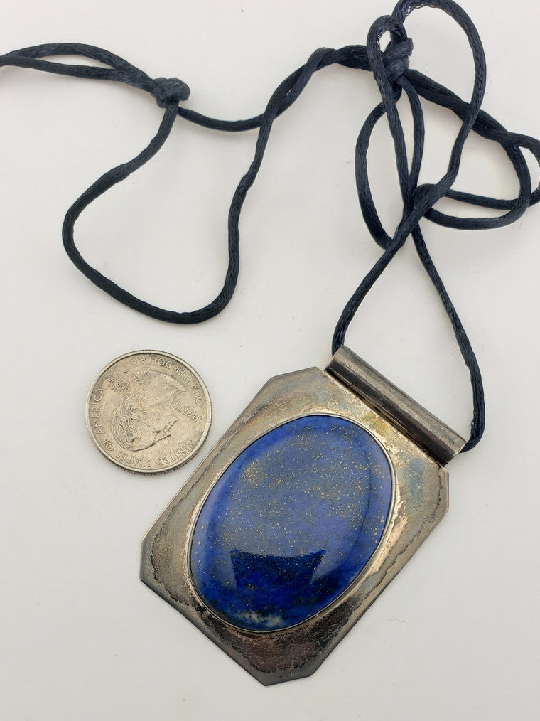 Lapis in SS Frame Pendant