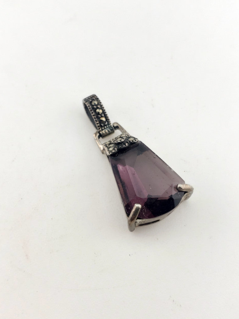 SS Pendant w/ Purple Stone