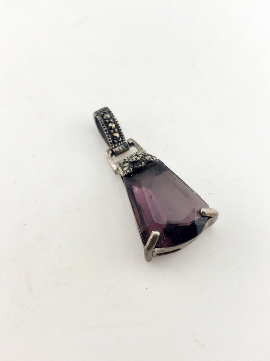 SS Pendant w/ Purple Stone