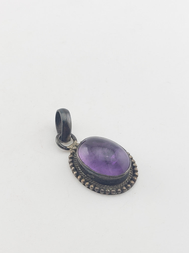 SS Cabochon Amethyst Pendant
