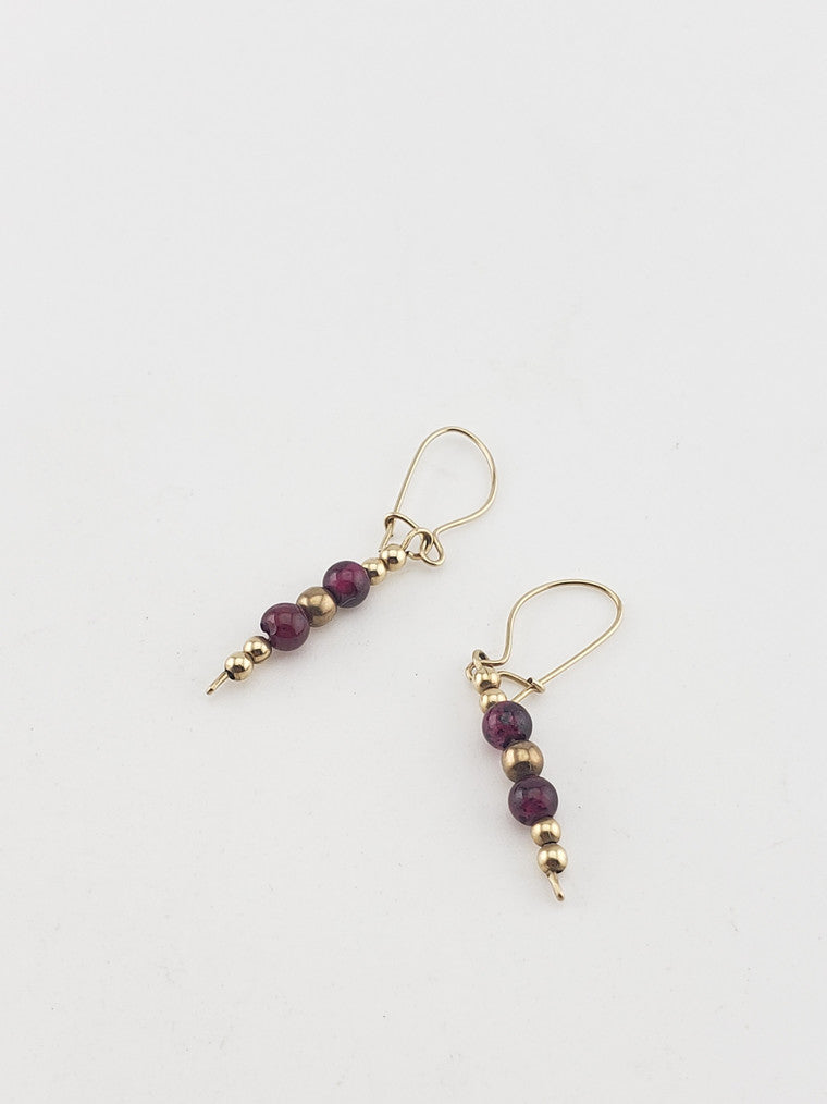 Synthetic Ruby Drop Dangle Earrings
