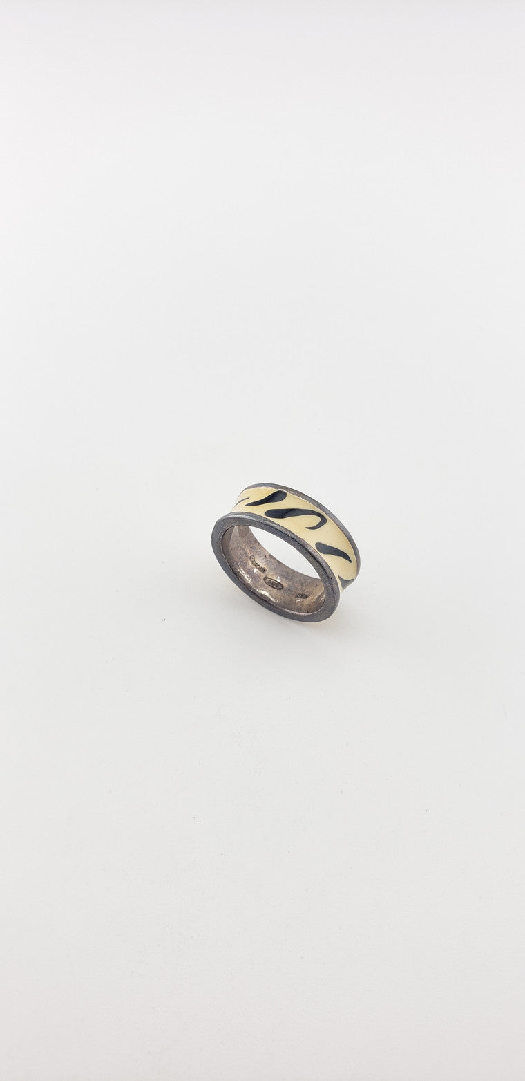 Silver Enamel Band