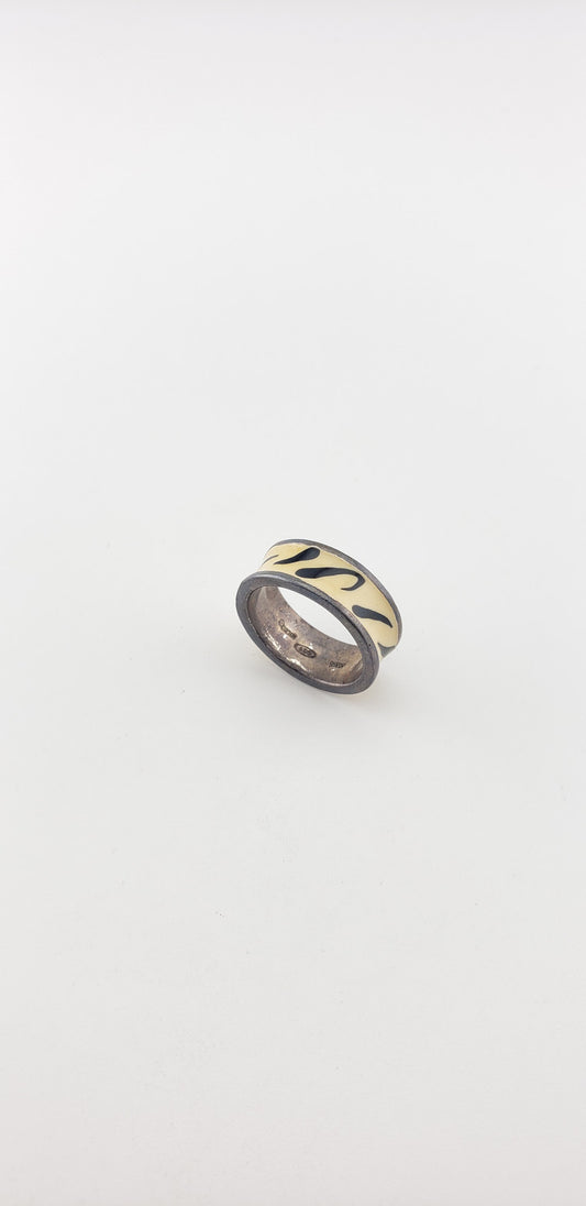 Silver Enamel Band