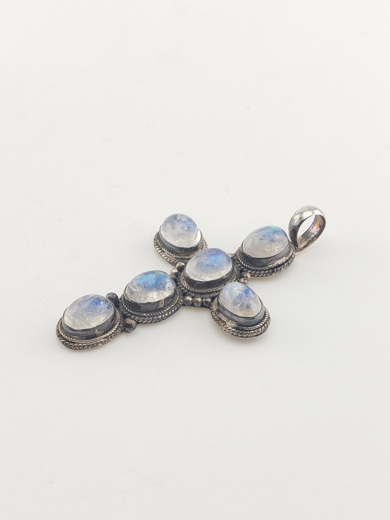 SS Moonstone Cross Pendant #3