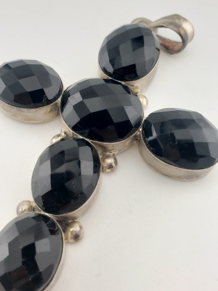 SS Onyx Cross Pendant #1
