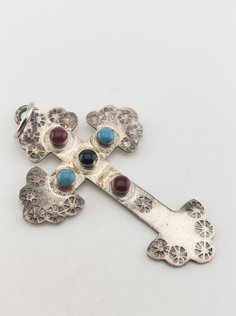 SS Cross w/ Enamel Pendant
