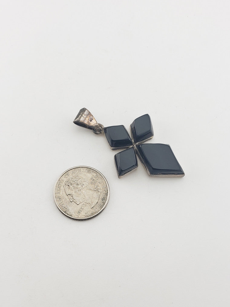 SS Onyx Cross Pendant #2